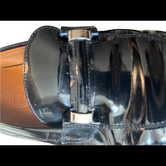 Tods Black Patent Leather Womens Loafers 39 - Picture 7 of 16